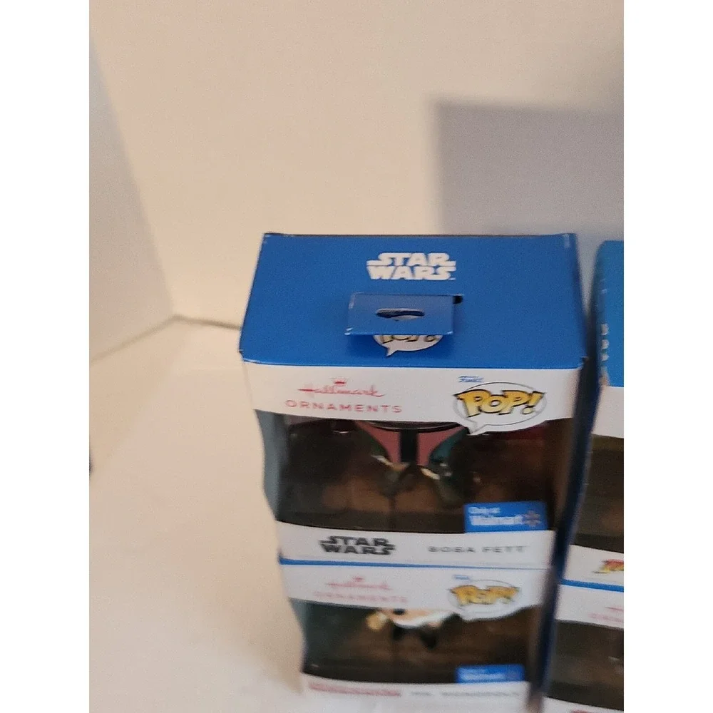 Hallmark Funko Pop Ornaments Indiana Jones(2)  Mr Monopoly Boba Fett 4 Total New